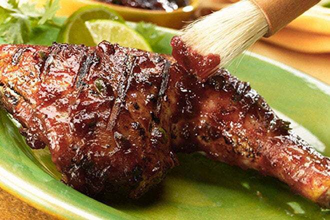 Grilled Chicken Breasts with Tex-Mex Cranberry Glaze